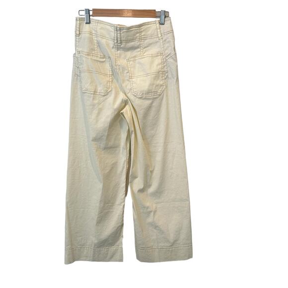 NWOT by Anthropologie Emma Coastal Minimalist Classic Wide Leg Ankle Crop Pants - Picture 6 of 14